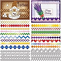 GLOBLELAND Diamond Border Metal Cutting Dies - Wavy Frame Edge Borders for DIY Scrapbooking, Cards & Albums - 6 Inch Reusable Dies