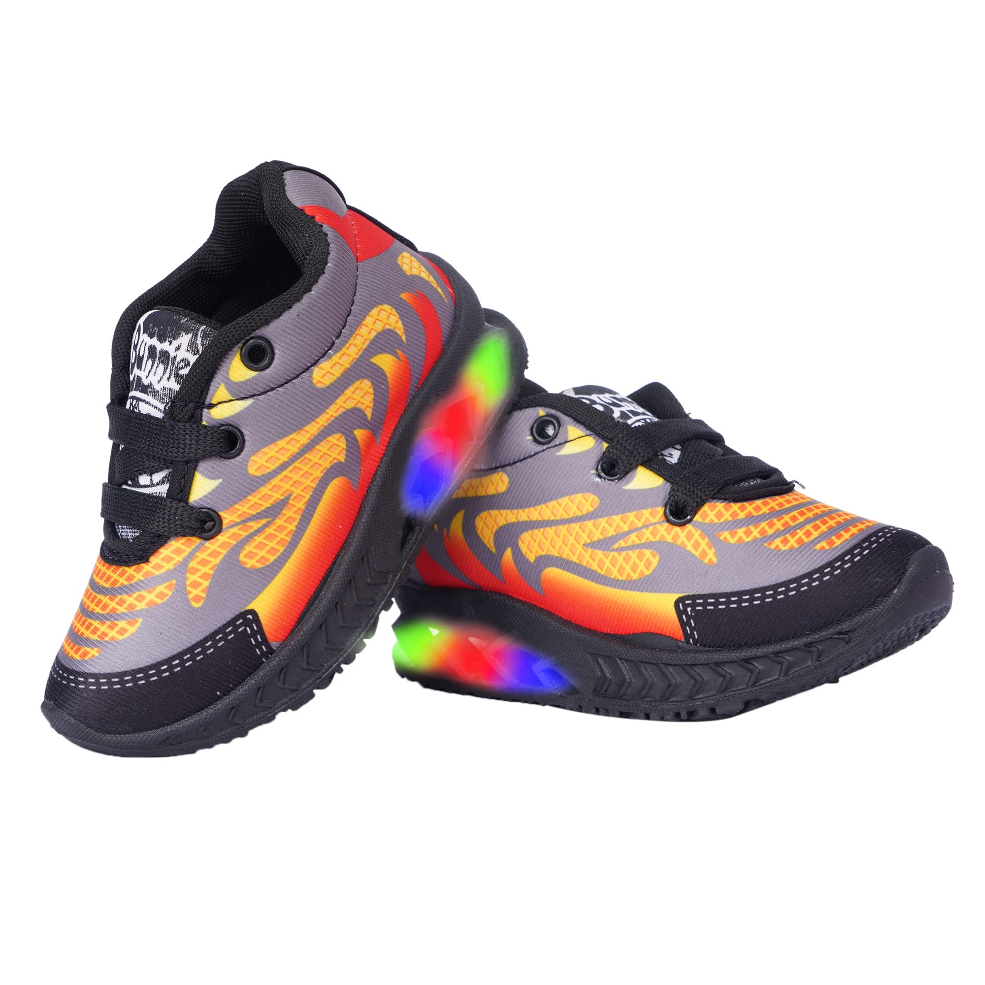 BUNNIES Baby Boys and Baby Girls LED Leight Indian Walking Shoes (1-5 Years) (Black, Numeric_10) 4