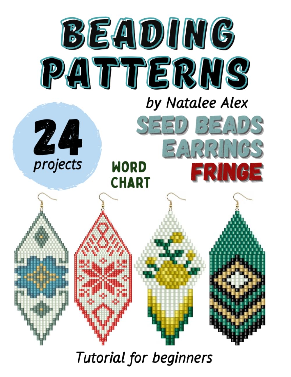 Brick stitch beading pattern Seed bead earrings Fringe:: 24 projects Ethnic & Floral Collection Beading patterns - Gift for the needlewomen