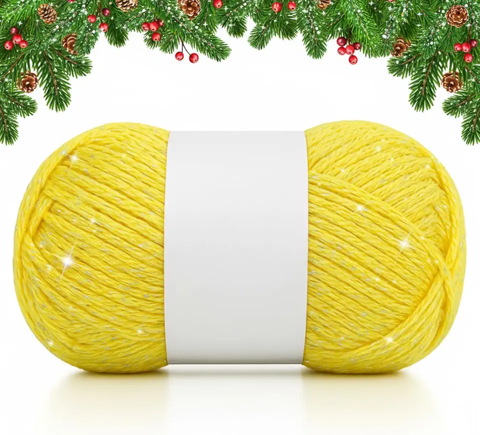 Timgle Fio brilhante de 50 g para crochê e tricô; fio de 70 m para iniciantes com pontos fáceis de ver bonecas, cachecóis, bolsas, almofadas (amarelo)