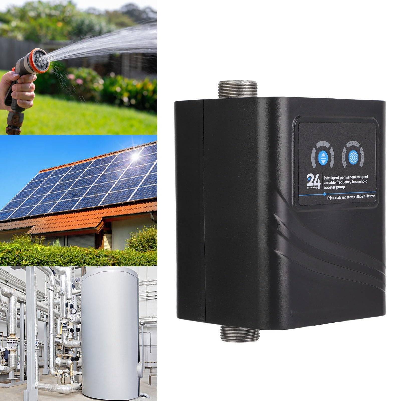 Wasserdruck Pumpe, Druckerhöhungspumpe, Hauswasserwerk, Leise Tauchpumpe, 120W Druckpumpe mit 42L/min für Waschmaschine, Spülmaschine & Heizung (EU-Stecker 100–240 V)