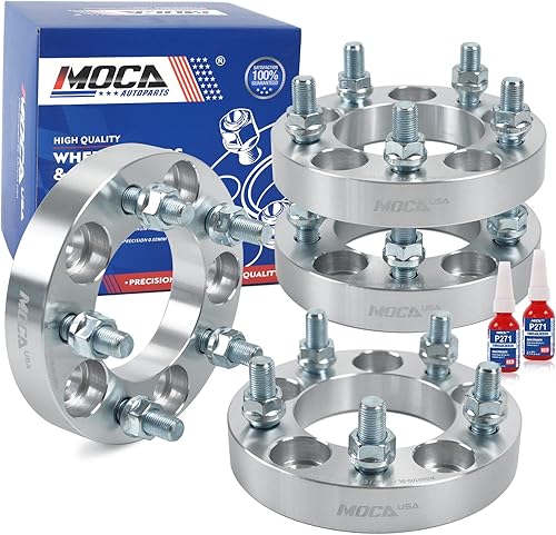 Miniatura 10 de MOCA - Espaciadores de rueda de 2 pulgadas, patrón de pernos de 2.165 x 4.500 in, orificio del cubo de 3.248 in, perno de 12 pulgadas x 20 para Jeep