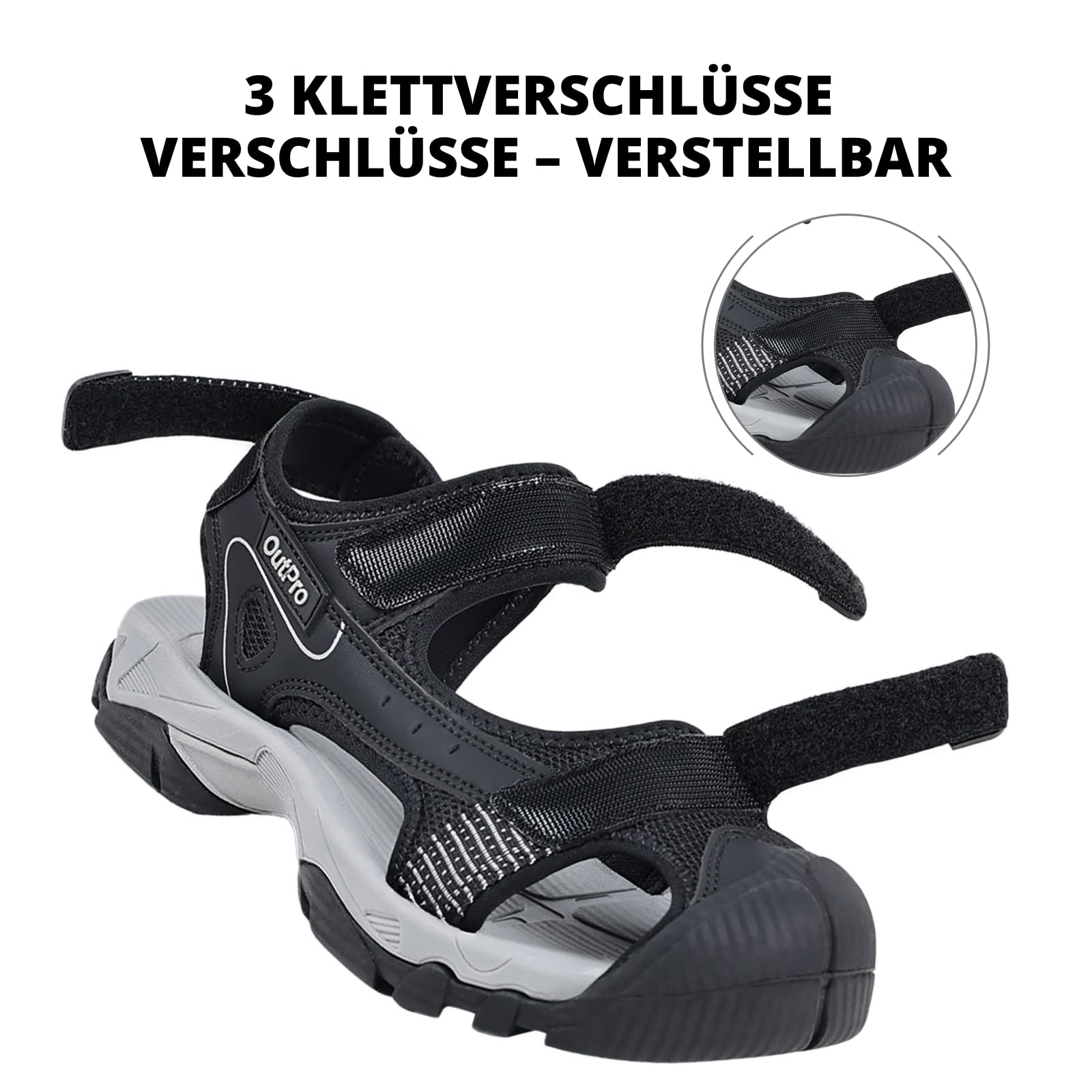 Damen Wander Trekkingsandalen wasserdicht geschlossener Zehenpartie bequeme Outdoor Sandalen für Sommer Strand Wandern Camping