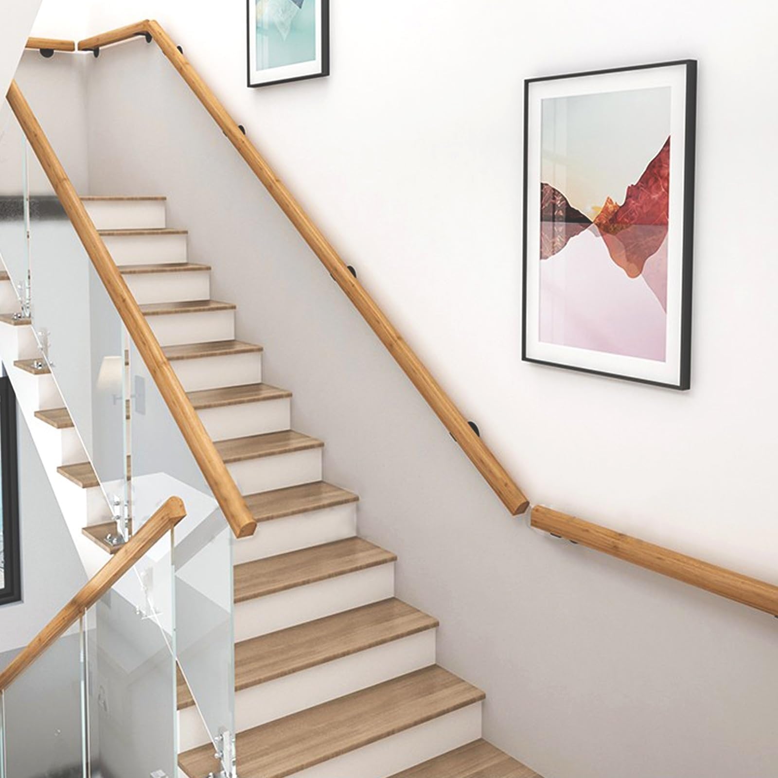 Main courante bois haut de gamme 140cm pour loft et escalier intérieur