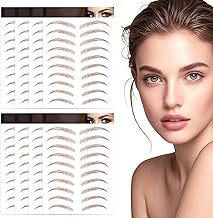 8 Sheets Eyebrow Tattoos Stickers, 4D Hair-Like Waterproof Eyebrow Transfers Stickers for Women Girls Stick On Eyebrows Eye Makeup Grooming Shaping (Brown, 9)