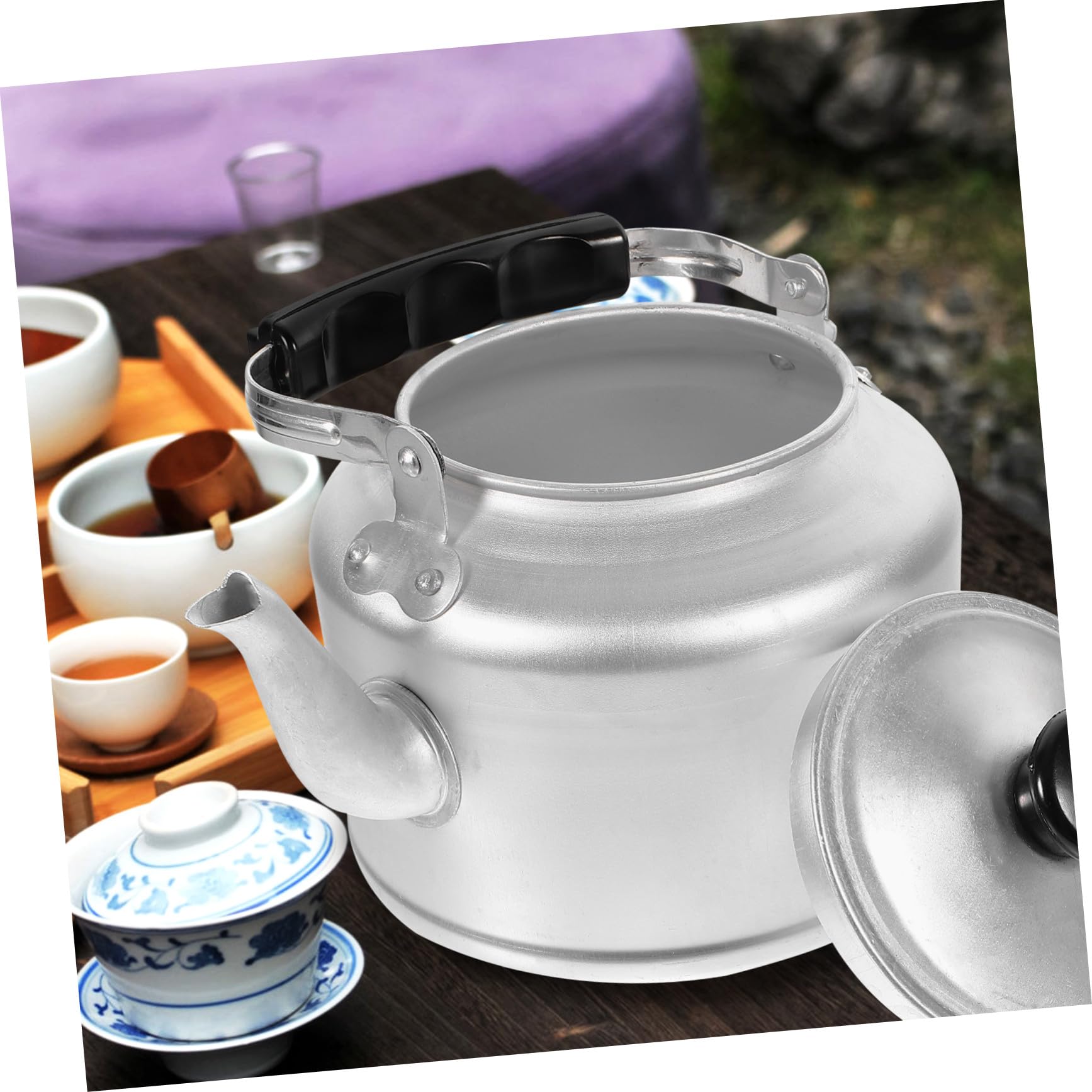 Hervidor de Agua de Aluminio 2l Plata, Tetera Clásica para Cocina
