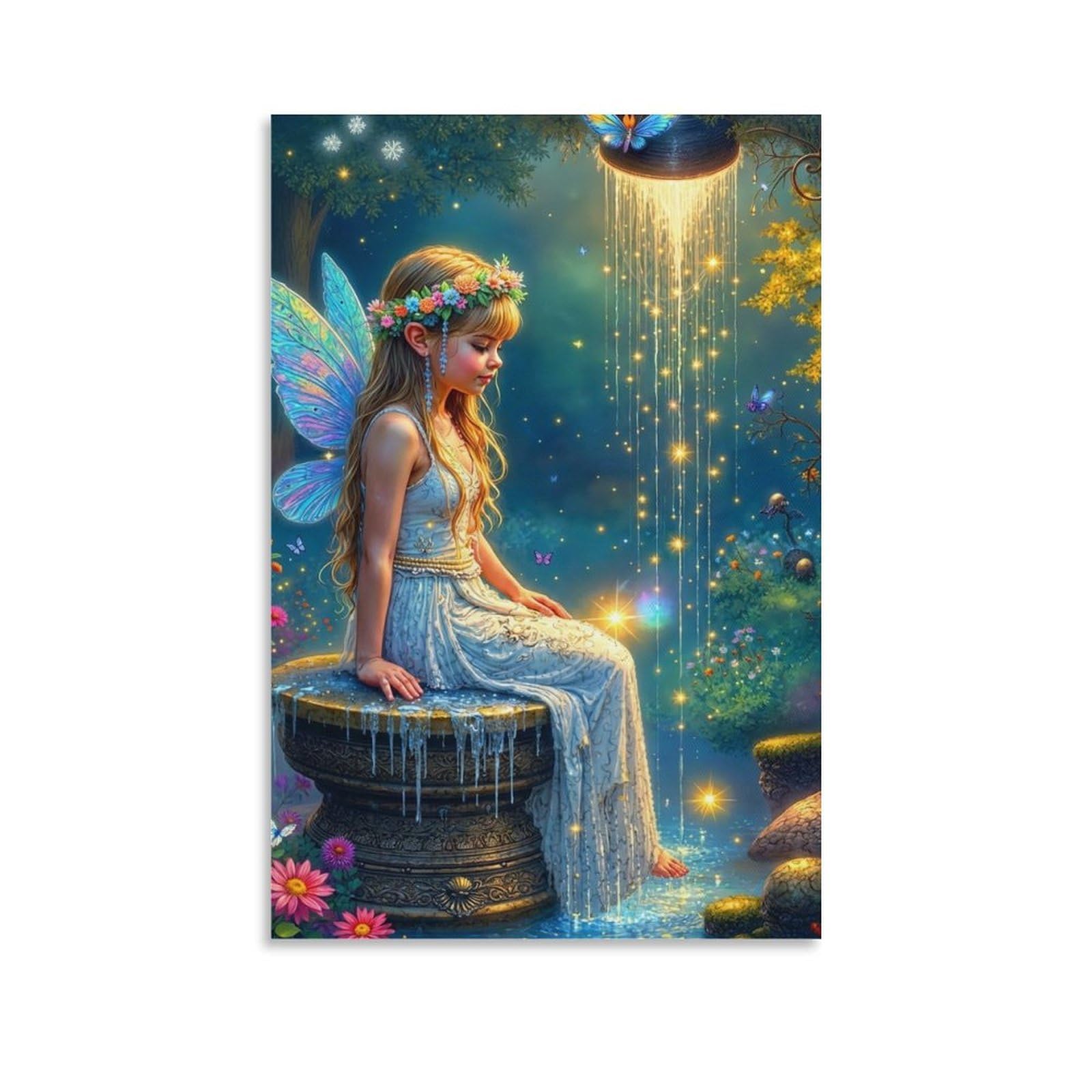 DHBANEIOK Fairy Girl Fantasy_2 Poster Artwork Giclee Canvas Prints Modern Wall Art Picture Wall Hanging for Home Decorations 16x24inch(40x60cm)