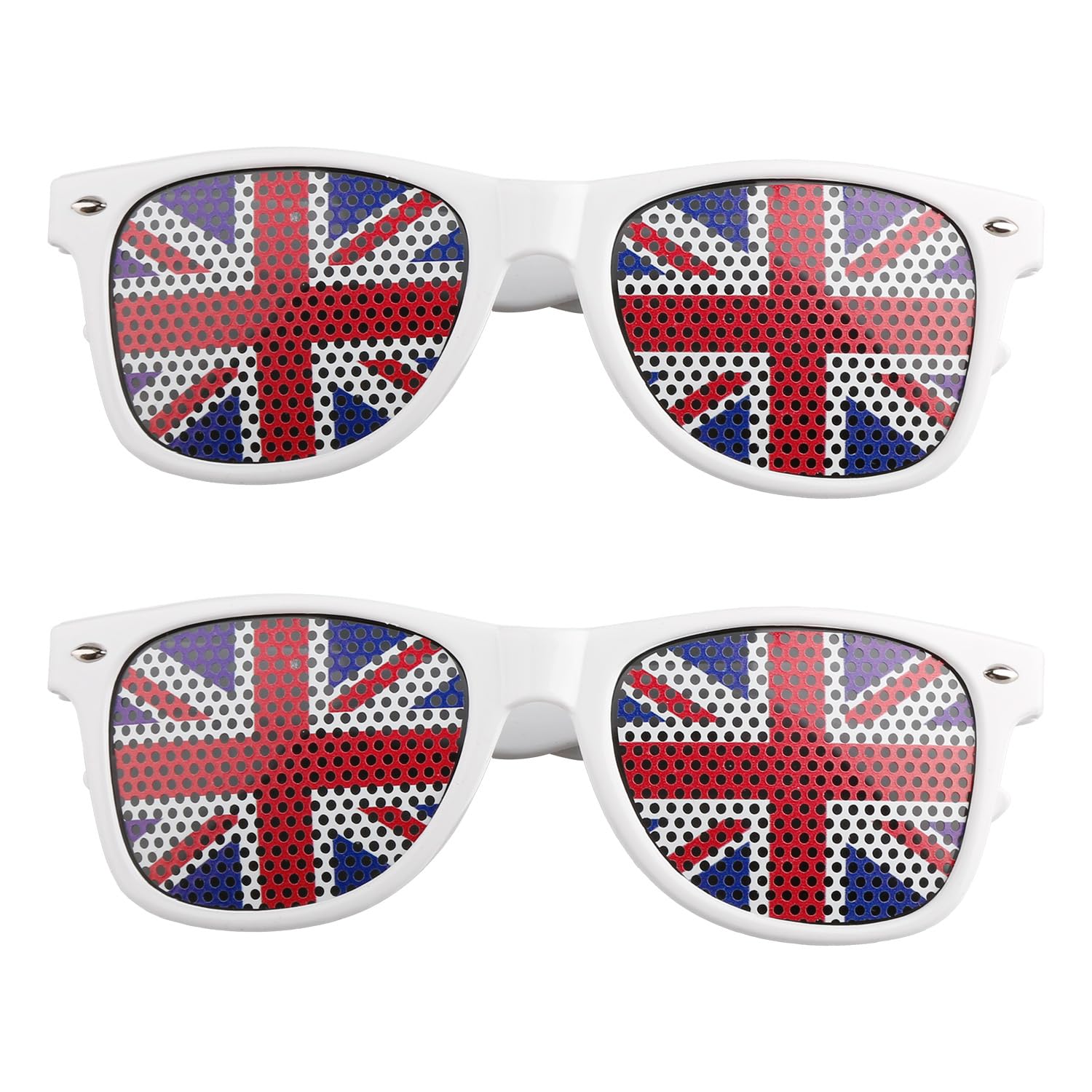 Tabanzhe 2 Pcs Union Jack Glasses – British Flag Novelty Party Eyewear, Fun Retro Fancy Dress Sunglasses for Adults, Street Party, Jubilee & Celebration Events