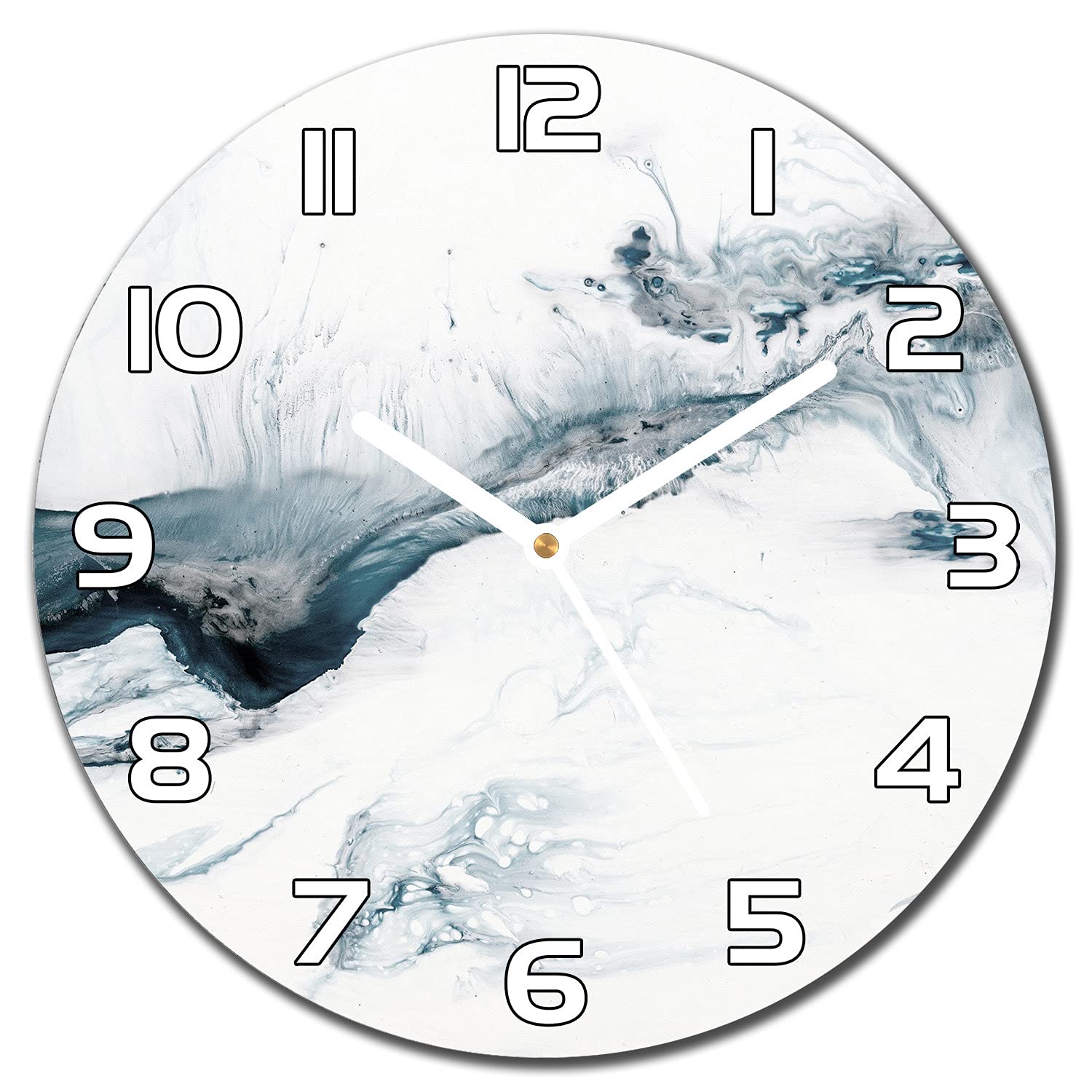 Horloge en verre cuisine salon lisible 30 cm pour mur sombre ou clair design moderne