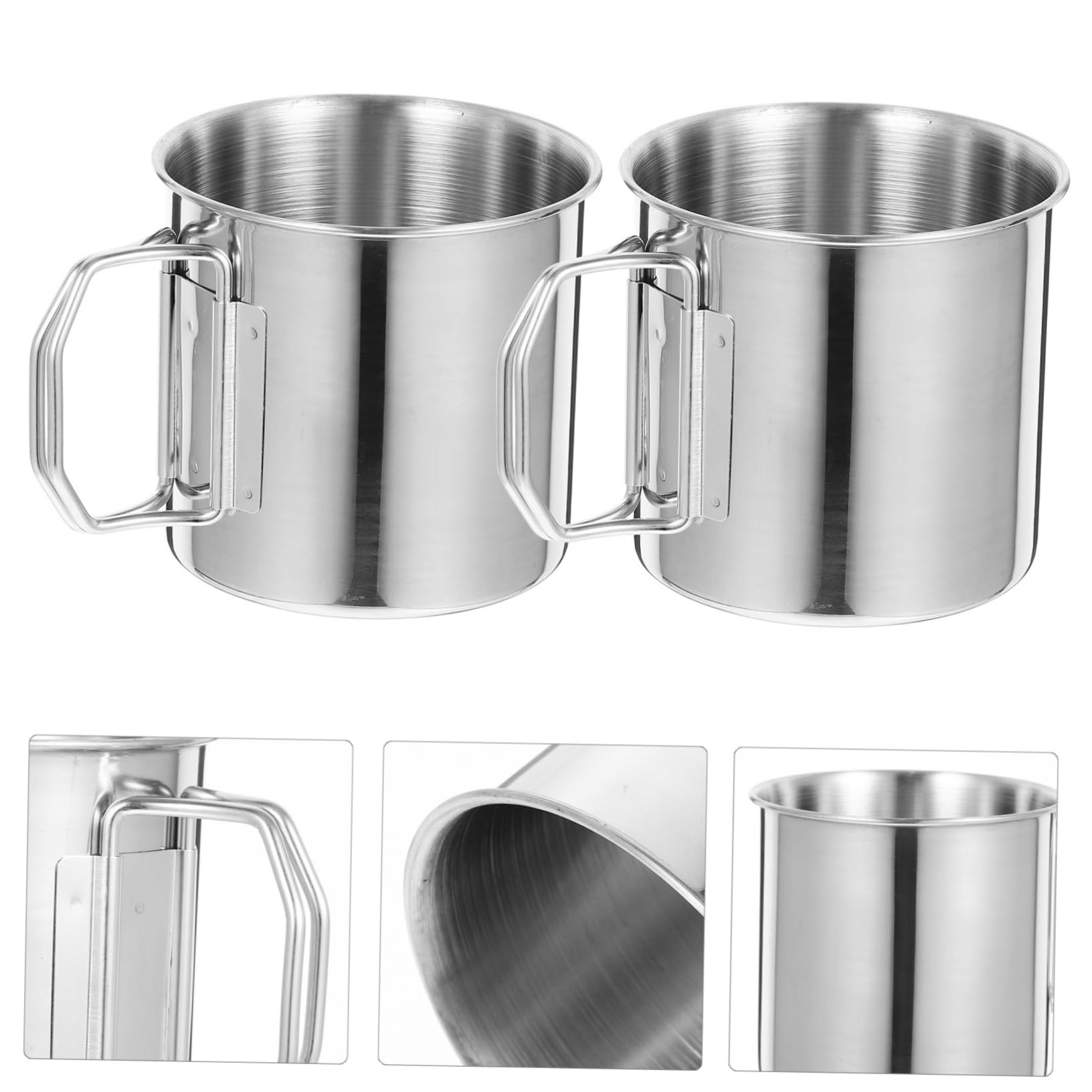 TOYANDONA 4 ensembles Gobelet Pliable En Acier Inoxydable 304 Pour Boire Voyager Café Camping Portable Extérieur Pliable En Métal 2 pièces * 4