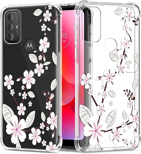 Miniatura 10 de GREATRULY Funda transparente floral para Moto G Power 2022  Moto G Pure para mujeresniñas, bonita funda de teléfono, diseño floral, delgada, suave,