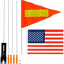 Bike Safety Flag with Pole High Visibility Bicycle Flag for Kids & Adults, Bike Trailer, Trike, Scooter, Wheelchair, Go Kart Safety Flag for Cycling Protection