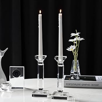Amazon.com: kitCom Crystal Candle Holders Set of 2, 8.27