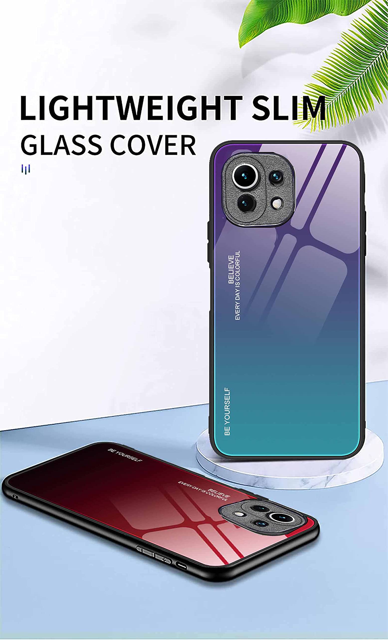 GOKEN Vetro Sfumato Cover Per Xiaomi Poco F3 / Xiaomi Mi 11i 5G, Cover