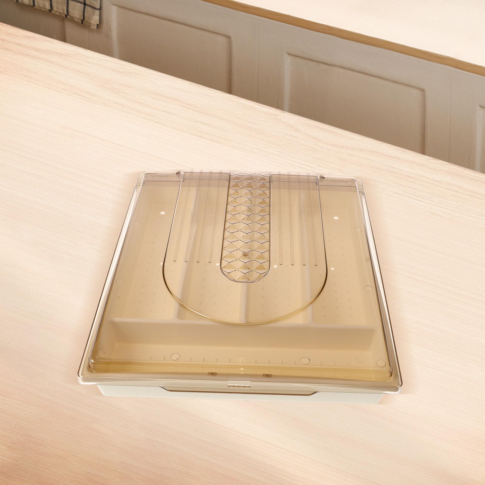 SHINEOFI Organizador de Cubiertos para Cajón de Cocina con Gran Capacidad, Diseño de Rejilla, Material PP y Pet, Resistente y Sencillo para Almacenar Utensilios