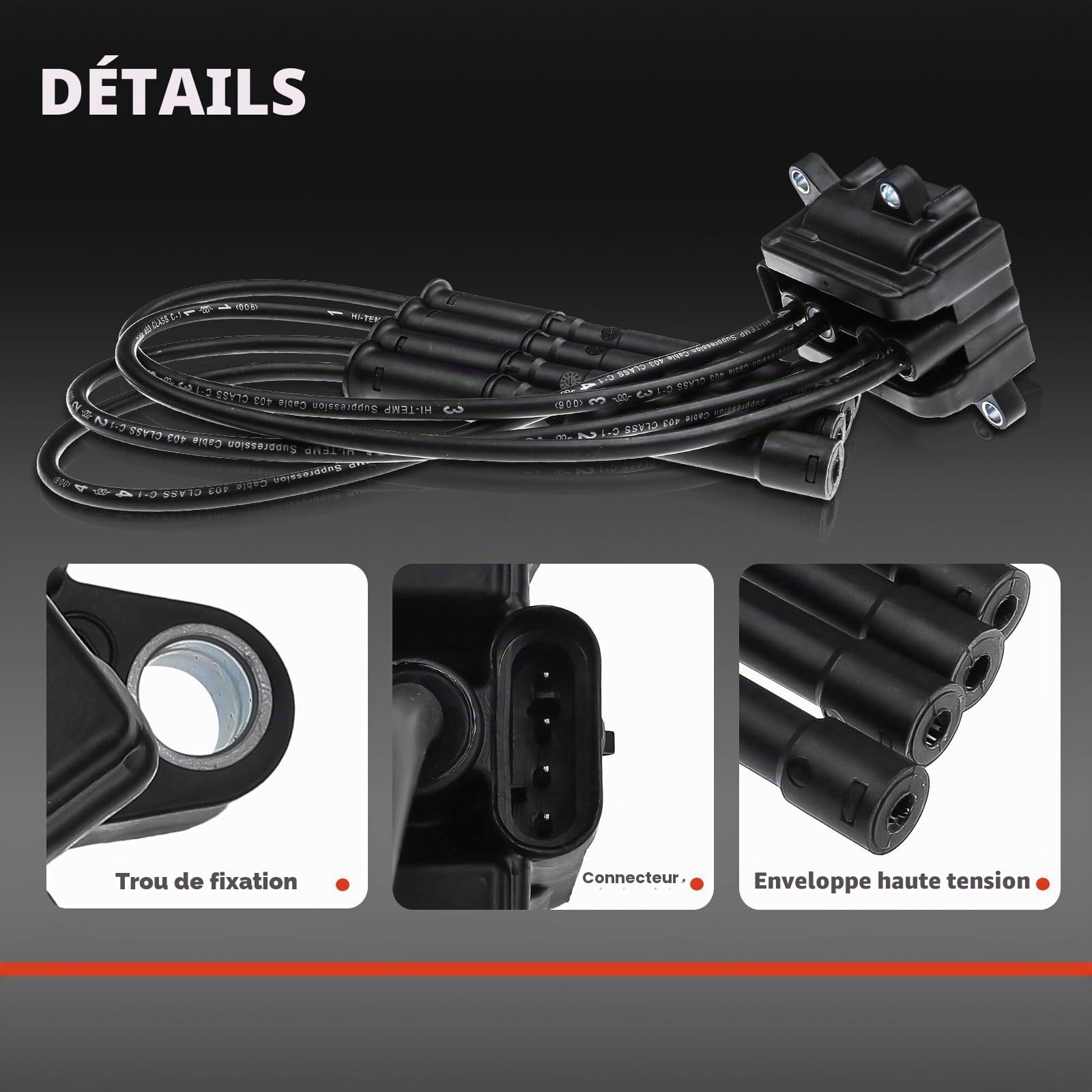 Frankberg Bobine d'allumage du module d'allumage à 4 broches 8200360911 | Compatible avec: K.a.n.g.o.o Express FC0/1_, Clio Grandtour KR0/1_, Mode/Grand Mode F/JP0_, Clio II BB_ CB_, Twingo I C06