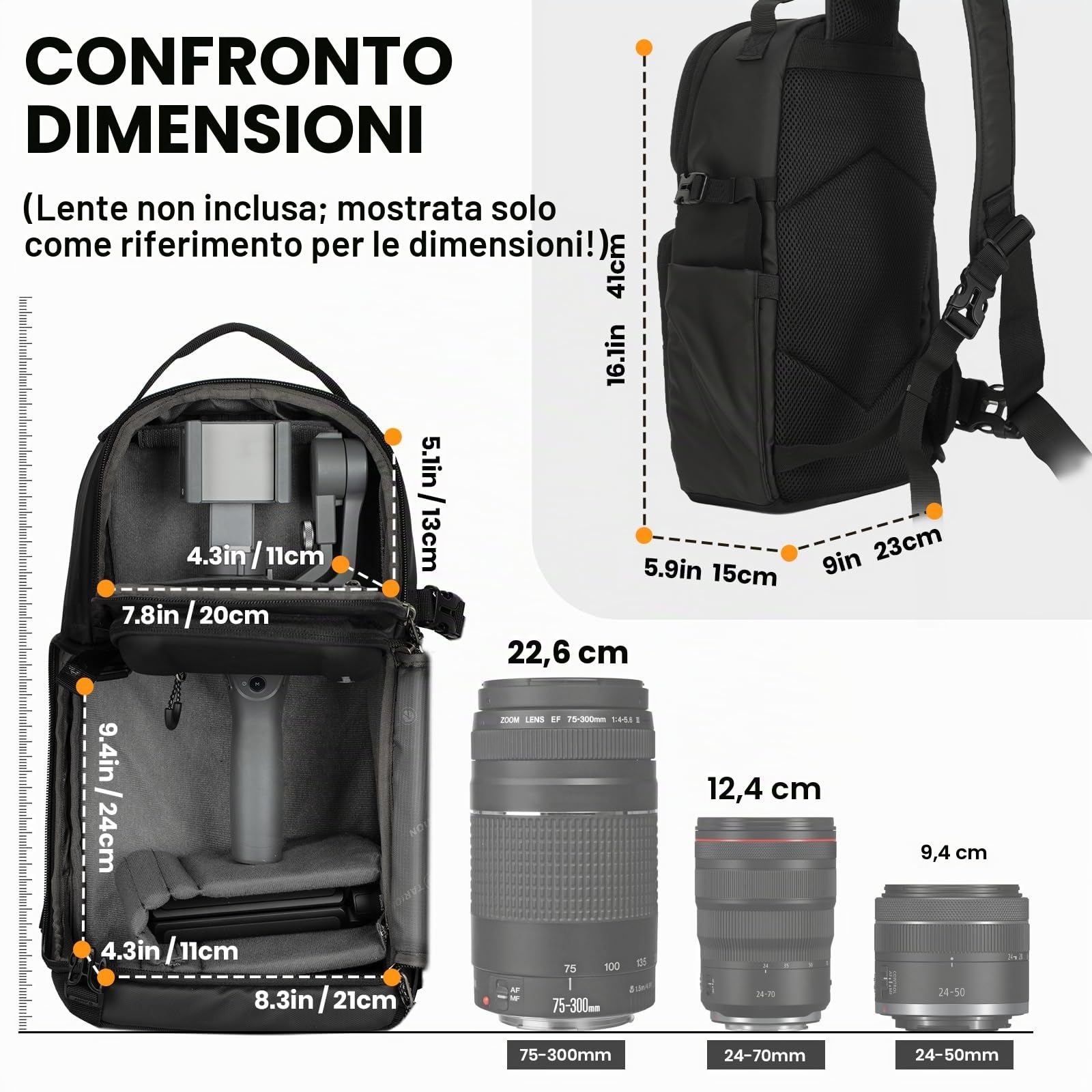 TARION Borsa Fotografica Fotocamera Monospalla: Borsa Macchina Fotografica Impermeabile Zaino Fotografico tracolla per fotocamera Compatibile con Fotocamera DSLR SLR Treppiede