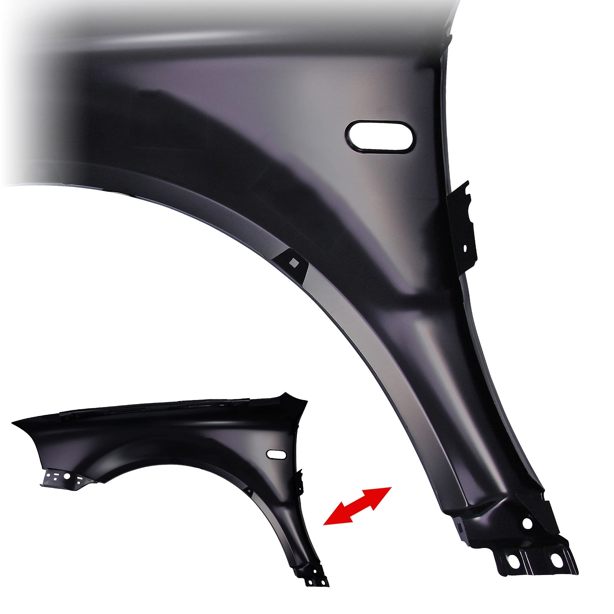 BESTPRICE 1x aile avant gauche avec trou pour clignotant, 1x aile avant droite avec trou pour clignotant Compatible avec VW PASSAT B5.5 (3B3),PASSAT B5.5 Variant (3B6)