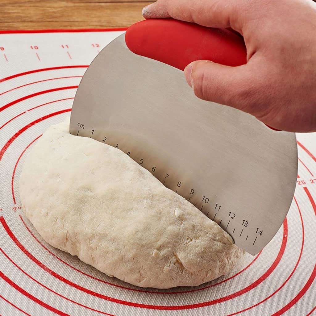 Nóż do pizzy nóż do makaronu ze stali nierdzewnej skrobak do makaronu jelit ze skalą skrobak skrobak do nugatu narzędzie do pieczenia nóż do pizzy krajalnica do pizzy