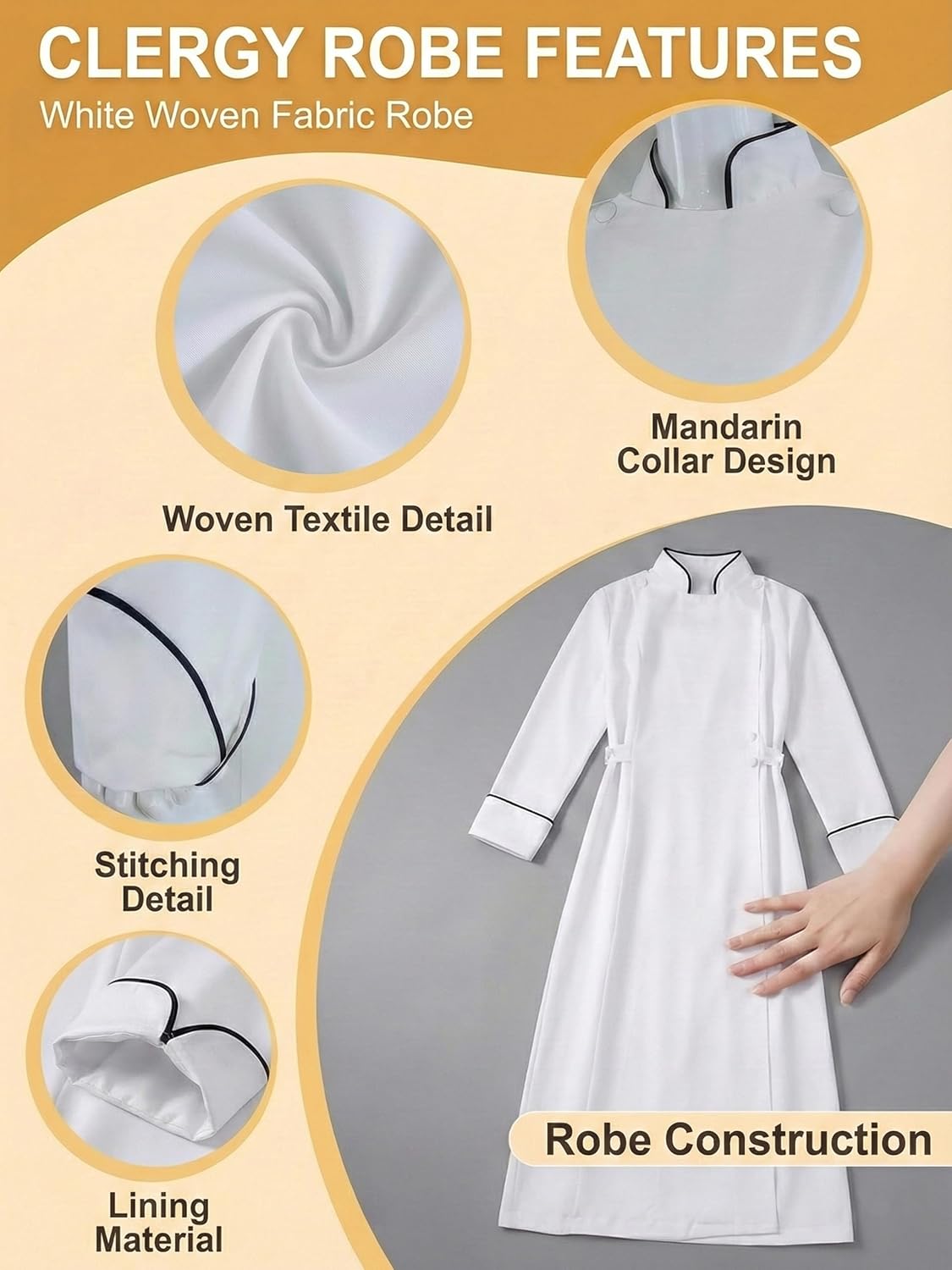 Women Clergy Robe Church Cassock Minister Gown Choir Pastor Costume Outfit Pulpit Service Vestment Dress - Image 6