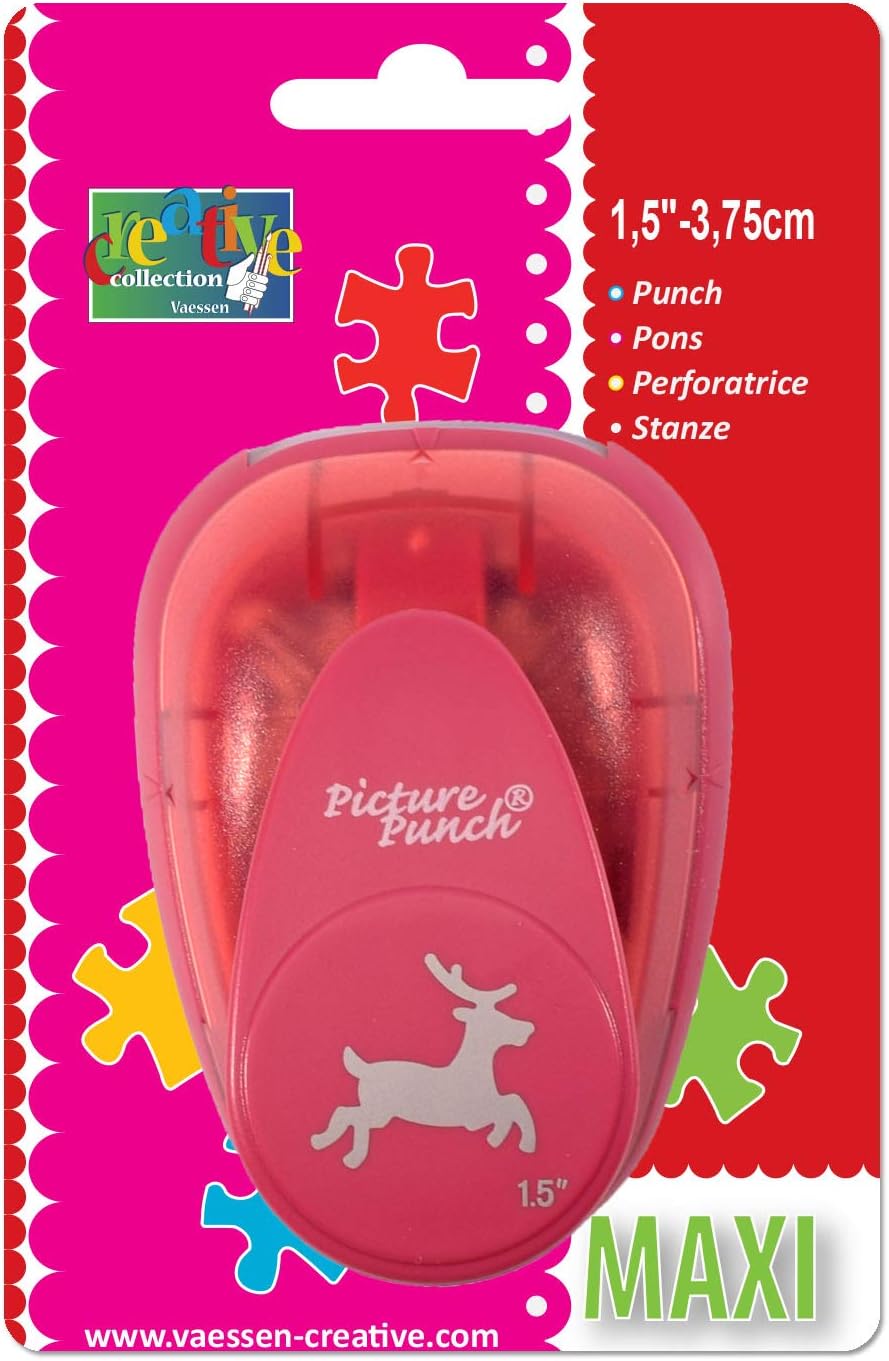 Vaessen Creative Craft Paper Punch Deer Motive Puncher, Multi-Colour, Maxi