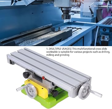 Compound Slide Table,Multifunction Worktable Milling Working Cross Table 350x100x120mm Milling Machine Compound Drilling Slide Table for Bench Drill Adjustme