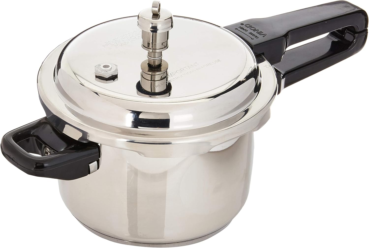 Vinod V-3L Stainless Steel Sandwich Bottom Pressure Cooker, 3-Liter, Medium, Silver