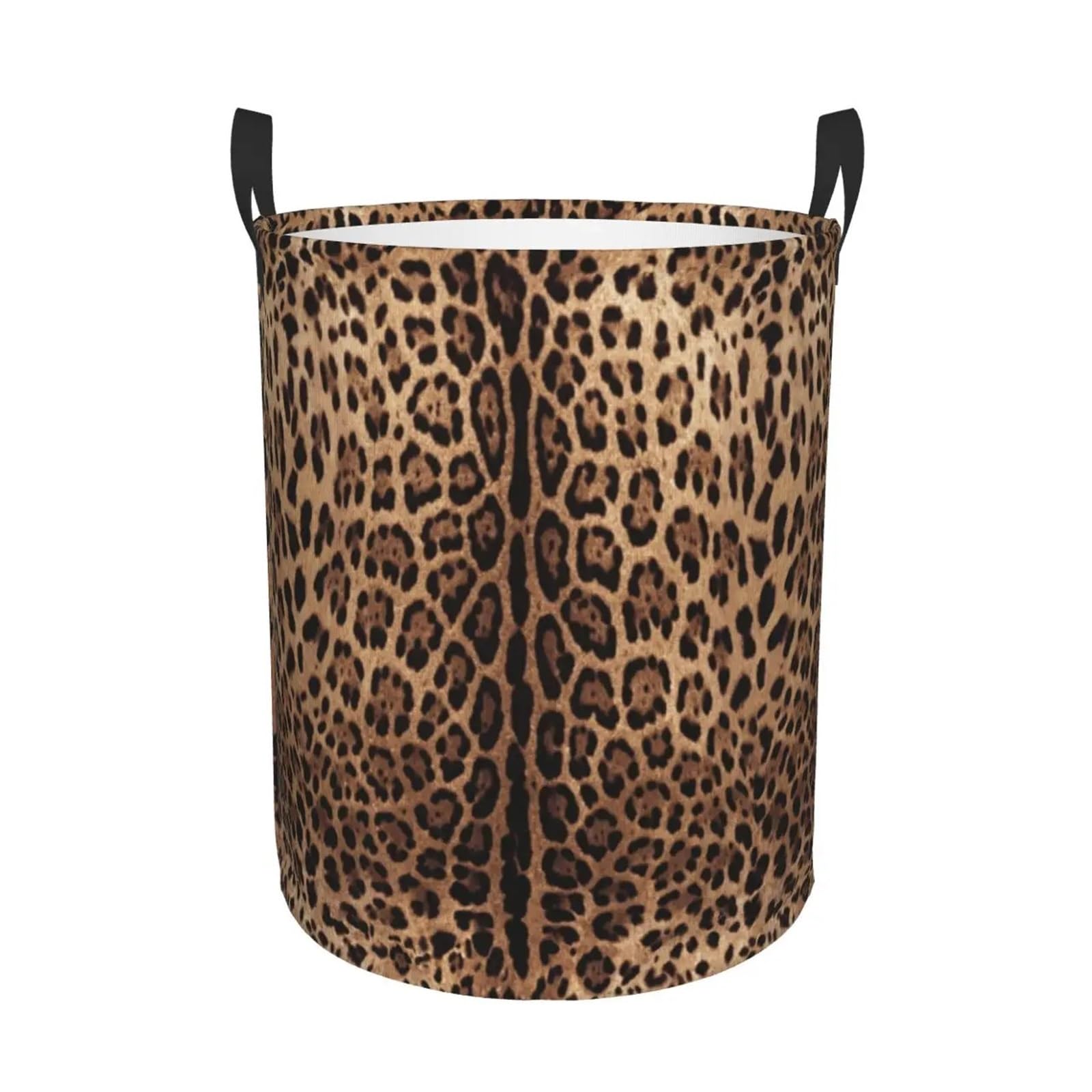 Cesto Portabiancheria Cesto Portabiancheria Con Stampa Leopardata Personalizzato, Grande E Pieghevole, Contenitore Portaoggetti In Pelle Di Animale, Cesto Portaoggetti For Neonati(1pc,50x40 cm)