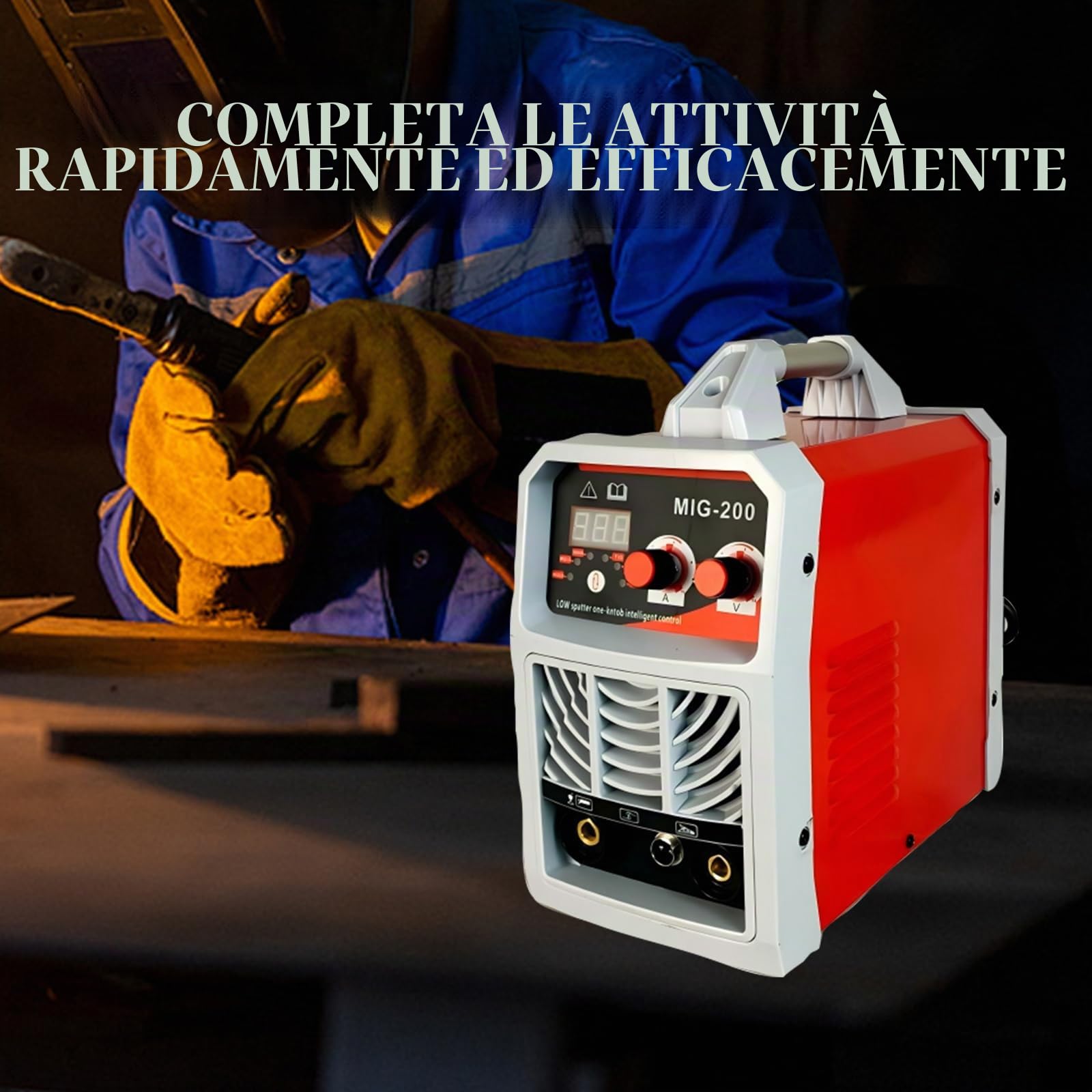 MIG-200 - Saldatrice 3 in 1, saldatrice Mig/TIG/ARC con display LED digitale, stazione di saldatura a filo rivestito inverter IGBT 220V, portatile per uso domestico e professionale