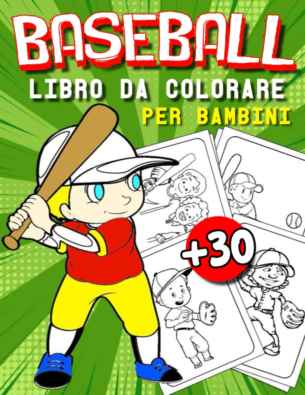 Buy Basball Libro da Colorare Per Bambini Pagine da Colorare Facili e