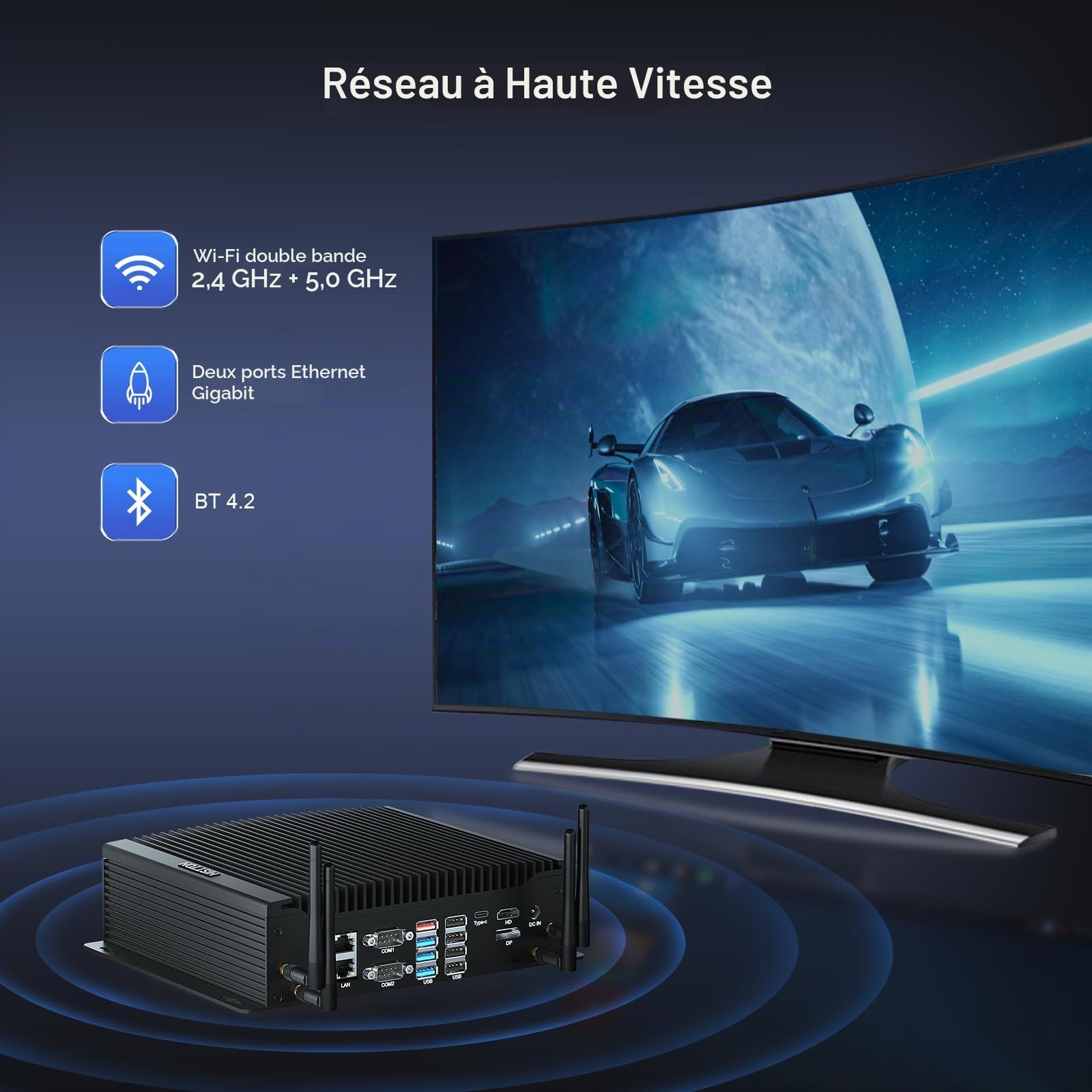 HISTTON Mini PC Sin Ventilador Core i7-10710U, 16GB RAM 512GB M2. SSD