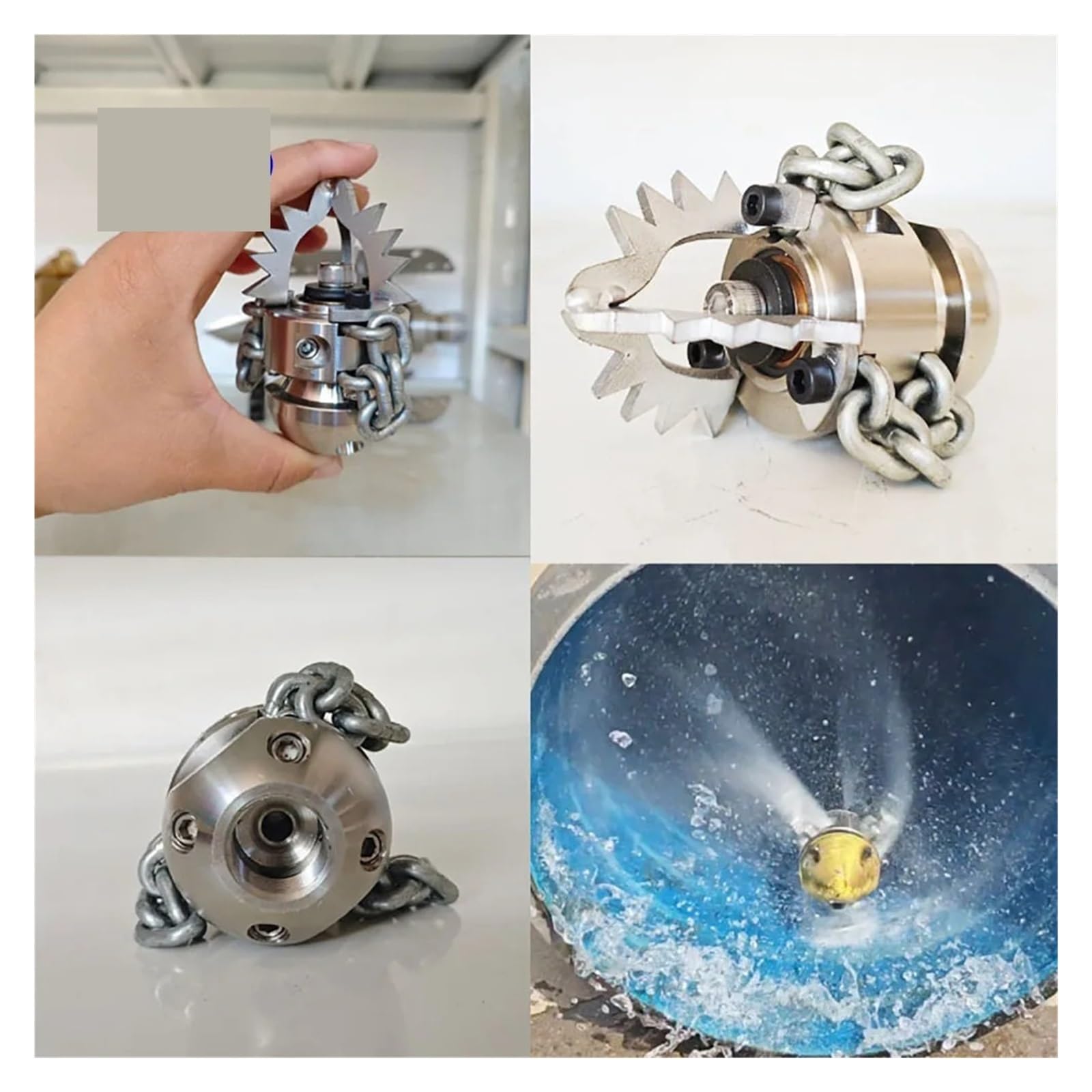 Boquilla Cadena Cortadora Cerámica, Rascador Rotativo, Rosca G1/2" G3/8" | Intrusión raíces, escombros cemento, sarro duro, acometidas, rotación alto par, rehabilitación(3I8 Female 40LPM)