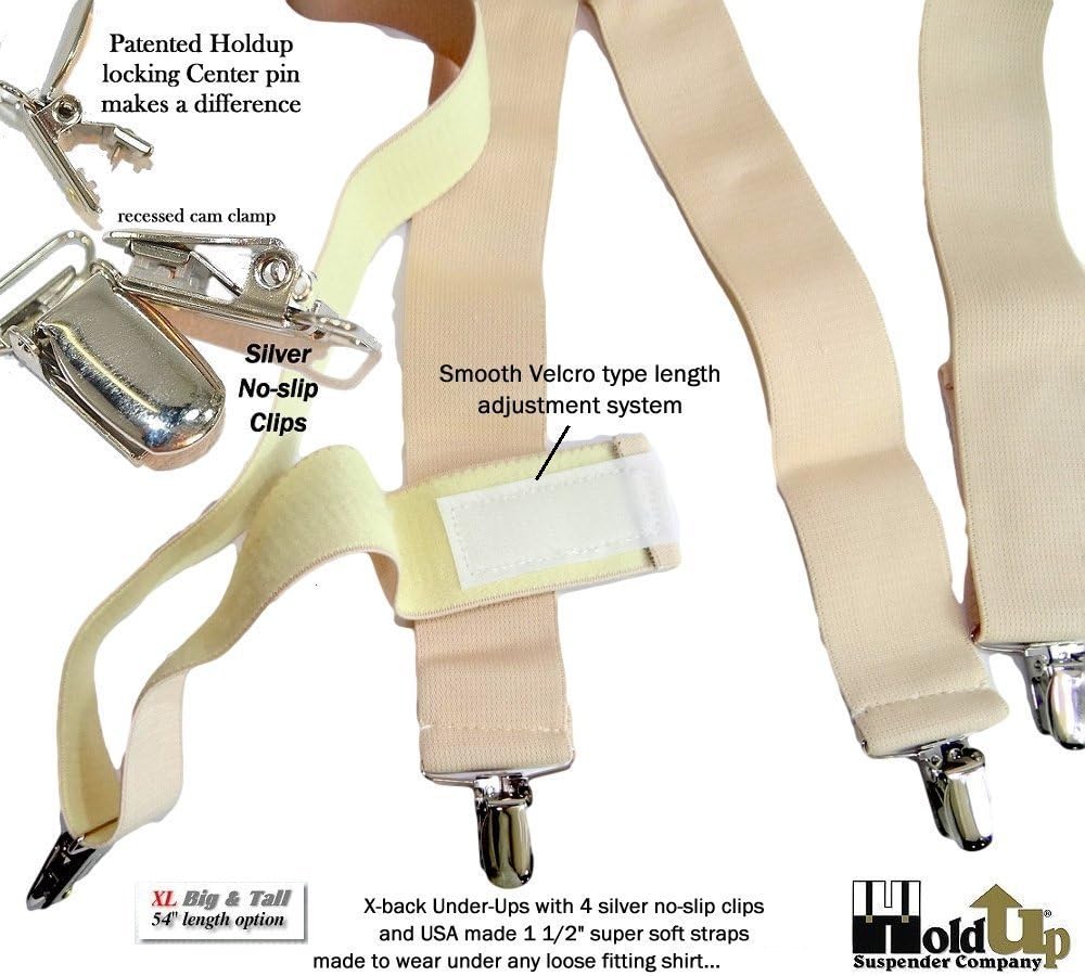 Holdup Under-Ups Suspenders for Men in Traditional X-Back Style with Patented Metal "No-Slip" clips - Image 8