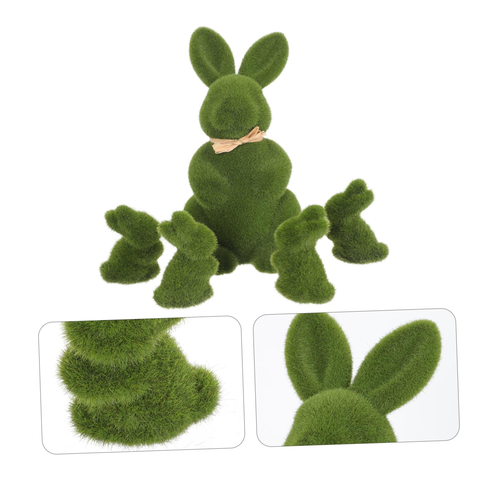 Cabilock 2 Sätze Simulierte Kaninchendekoration Ostern Ammer Gartendekoration Hasenfiguren Dekoration Schlafzimmer Osterdekoration Hase Hasen-osterdeko Künstliches Moos Green 5 Stücke * 2