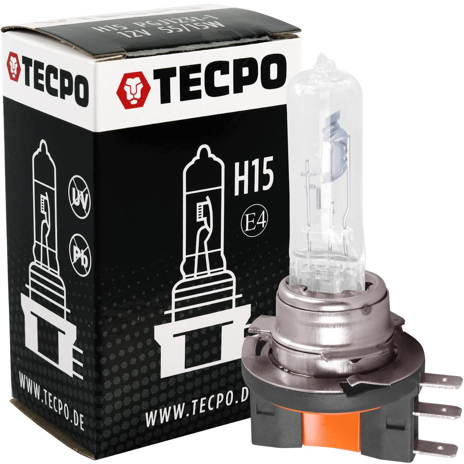 TECPO H15 Halogen Auto-Lampe 12V 55/15W PGJ123t-1 Glühbirne