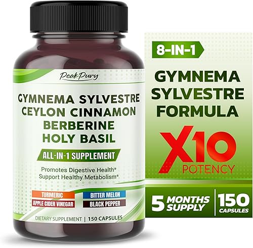 Gymnema Sylvestre Berberina de canela de Ceilán todo en 1, alta potencia s para la salud digestiva y apoyo al metabolismo
