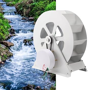 tbanvoo Micro Hydroelectric Turbine Generator, 100W Low-Speed Hydro Water Wheel Generator, For Office, Next To Fish Pond, Wild Streams And Rivers, Balcony Terrace, Generation Power Equipment