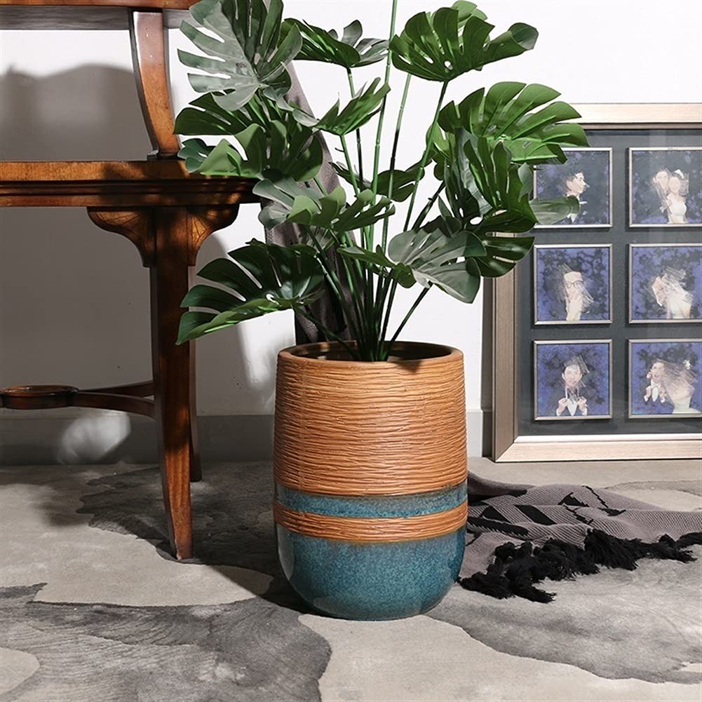 Na zewnątrz duża ceramiczna doniczka na kwiaty kreatywny europejski styl emulacja drewna ziarno doniczka dekoracja podłogowa domowy salon sadzenie drzew ogrodnictwo sadzarka do kwiatów (rozmiar: 3136