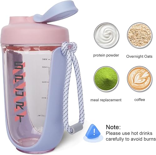Miniatura 7 de Vasos agitadores para batidos de proteínas, botella mezcladora de proteínas de 20 onzas, a prueba de fugas, la coctelera perfecta para el gimnasio,