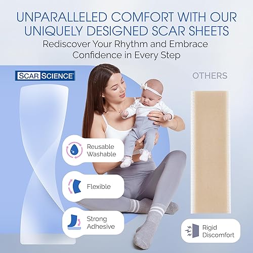 Miniatura 4 de Tiras de silicona para cicatrices de sección C para cicatrices quirúrgicas, abdominoplastia y recuperación posparto, cinta para cicatrices, hojas de