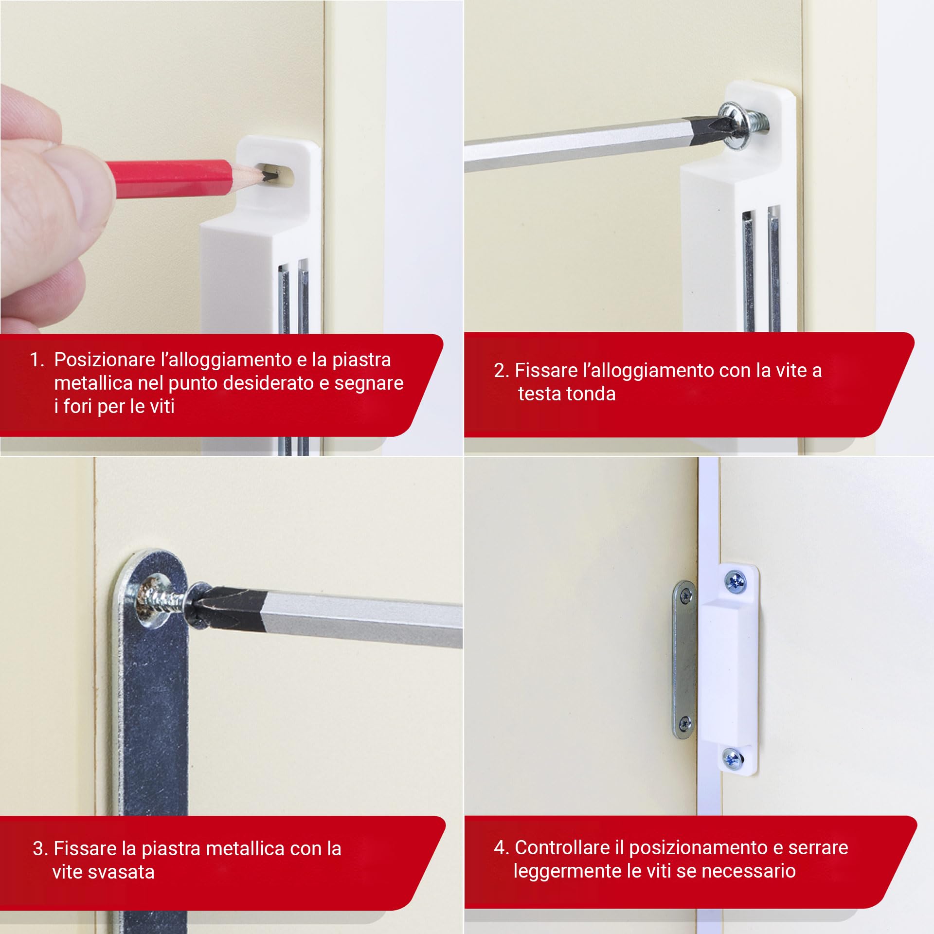 Cyclingcolors 2x Calamita Per Mobili Chiusura Magnetica Bianco A Vite - Foto 9