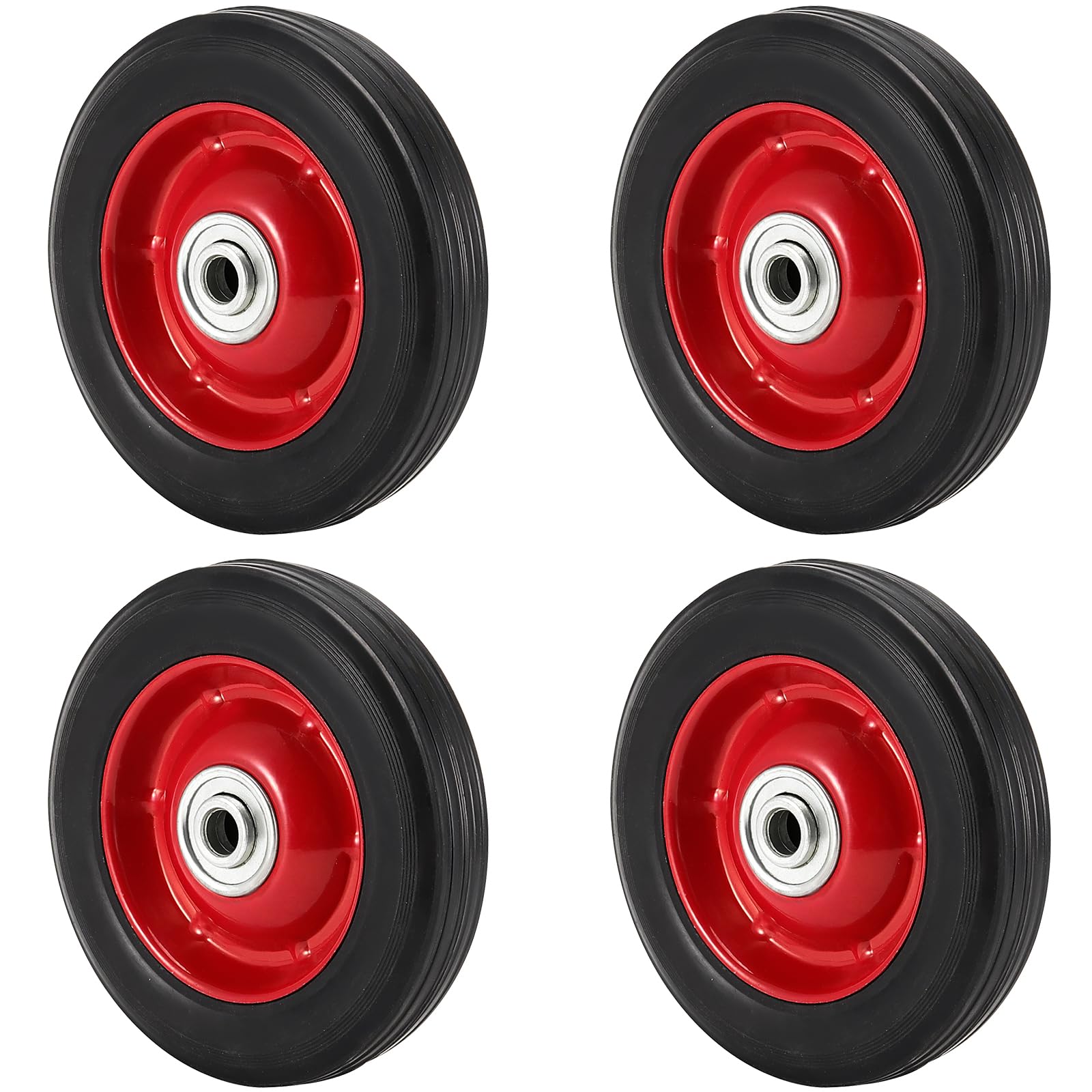 4 PCS 8x1.75In Solid Rubber Wheel with Ball Bearing,1/2In Bore Axle — Amazon image 10