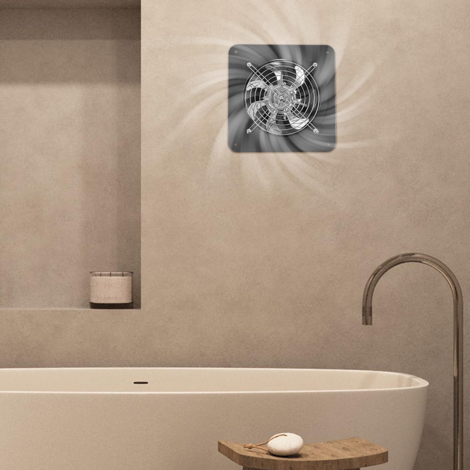 Wentylator wyciągowy, 50 W, 2600 obr./min, przemysłowy, 7 łopatek, średnica grzbietu, wentylator osiowy z odporną na warunki atmosferyczne klapą wylotową