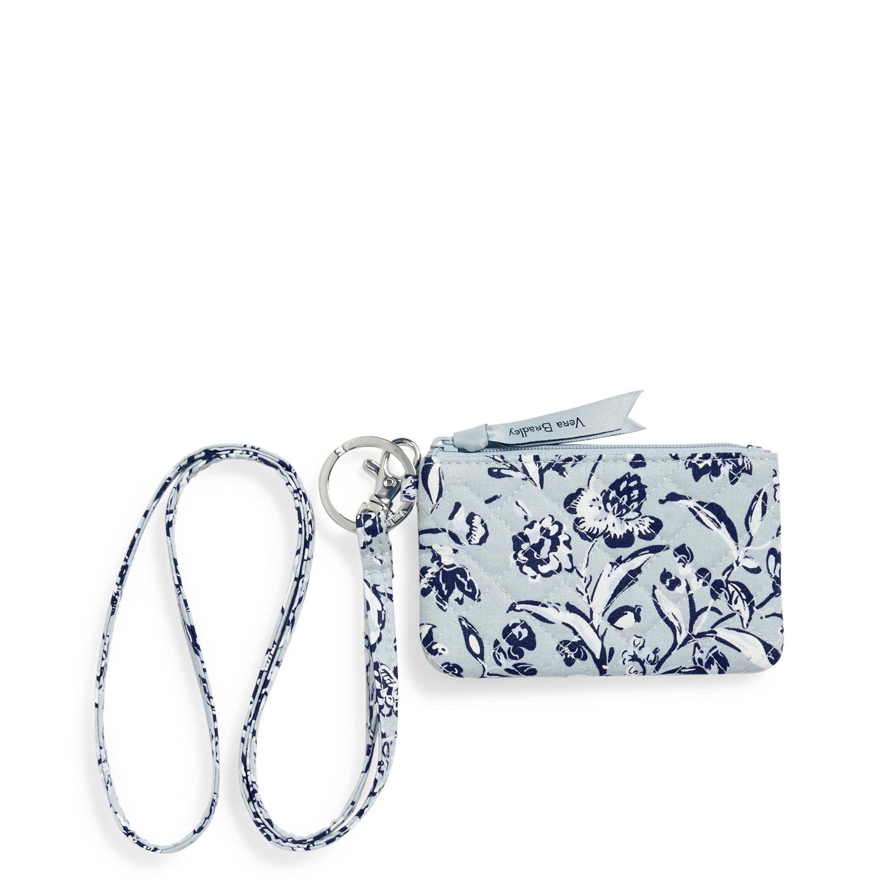 Vera Bradley Signature Cotton Iconic - Etiqueta para equipaje, color gris perennes, algodón reciclado, talla única