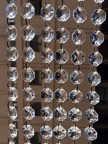 Miniatura 2 de Guirnalda de cuentas de cristal acrílico transparente de 33100 pies, suministros de boda para colgar (100 pies)