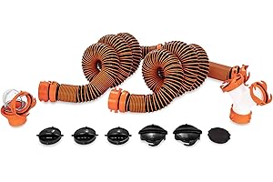 Camco RhinoEXTREME RV Sewer Hose Kit with Clear Swivel Wye Fitting and Removable 4-in-1 Adapter