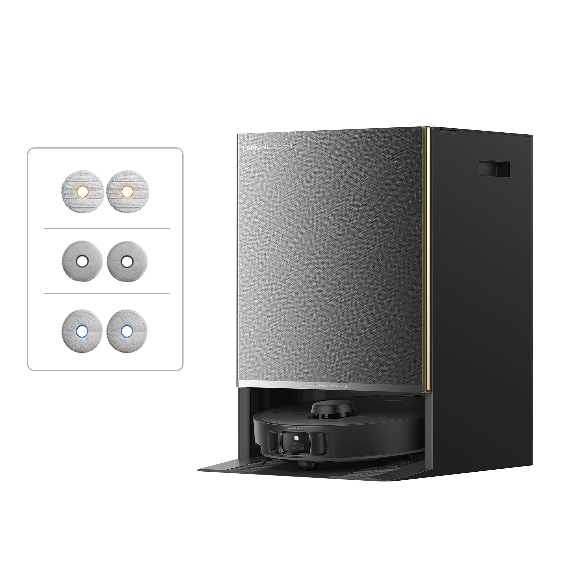 dreame Matrix10 Pro Robot Vacuum and Mop, Multi-Mop Switching Dock, Three-Solution Compartment, 30,000Pa Suction, Detangling Brush, 100℃ Mop Self-Cleaning, 280+ Object Types, and Voice & App control