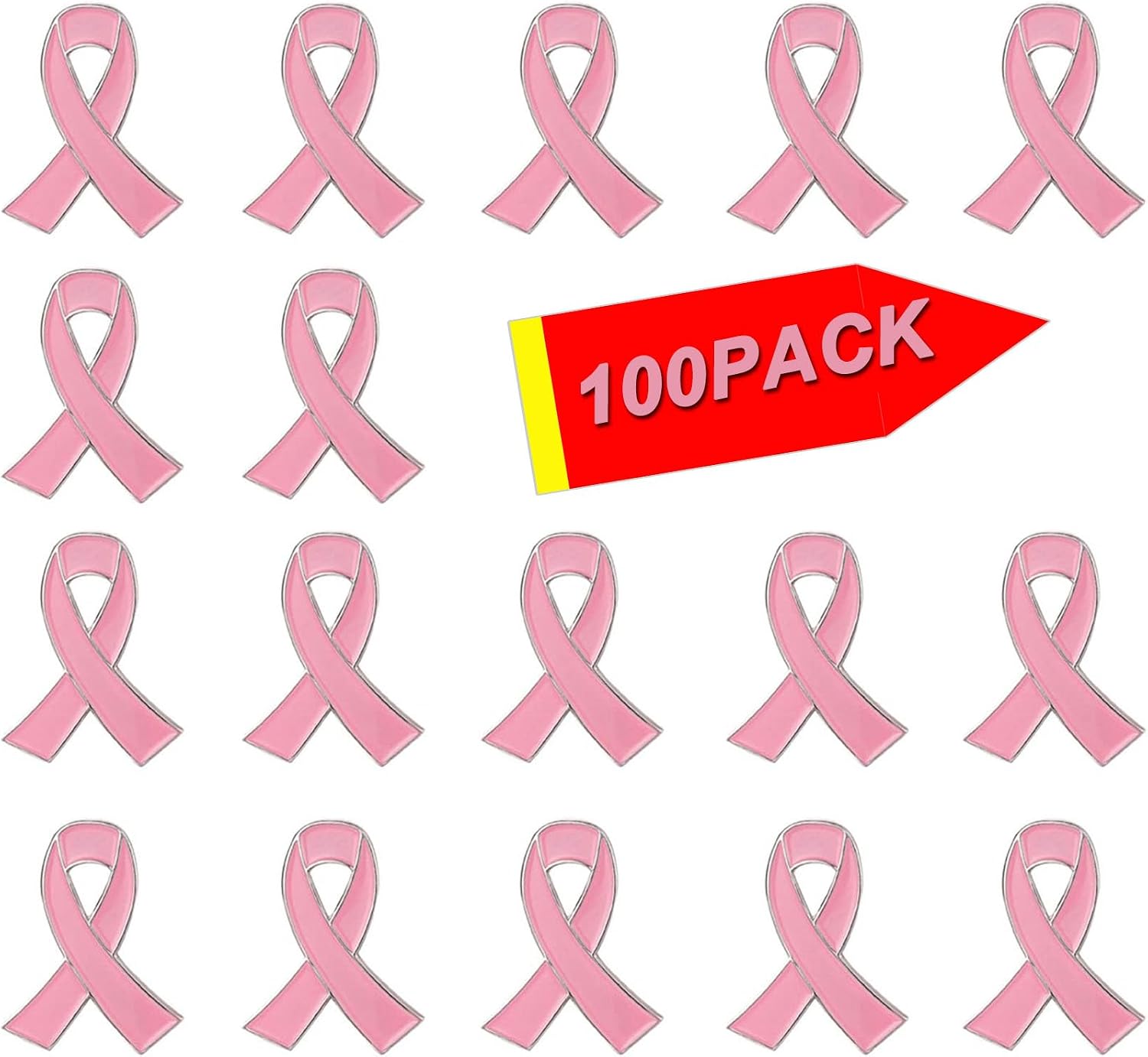 2/20/50Pcs-Official Ribbon pins Breast Cancer Awareness Lapel Pin Pink Pins