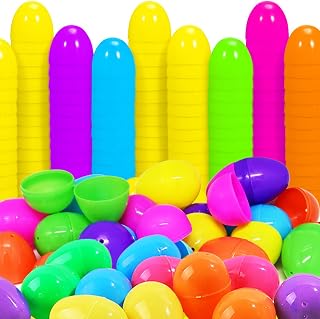 LUKBERA 200Pcs Bright Plastic Eggs Bulk, 2.4'' Assorted Colors Empty Shell Fillable Easter Eggs for Kids Easter Egg Hunt Theme Party Favor Basket Stuffers Fillers Classroom Prize Supplies