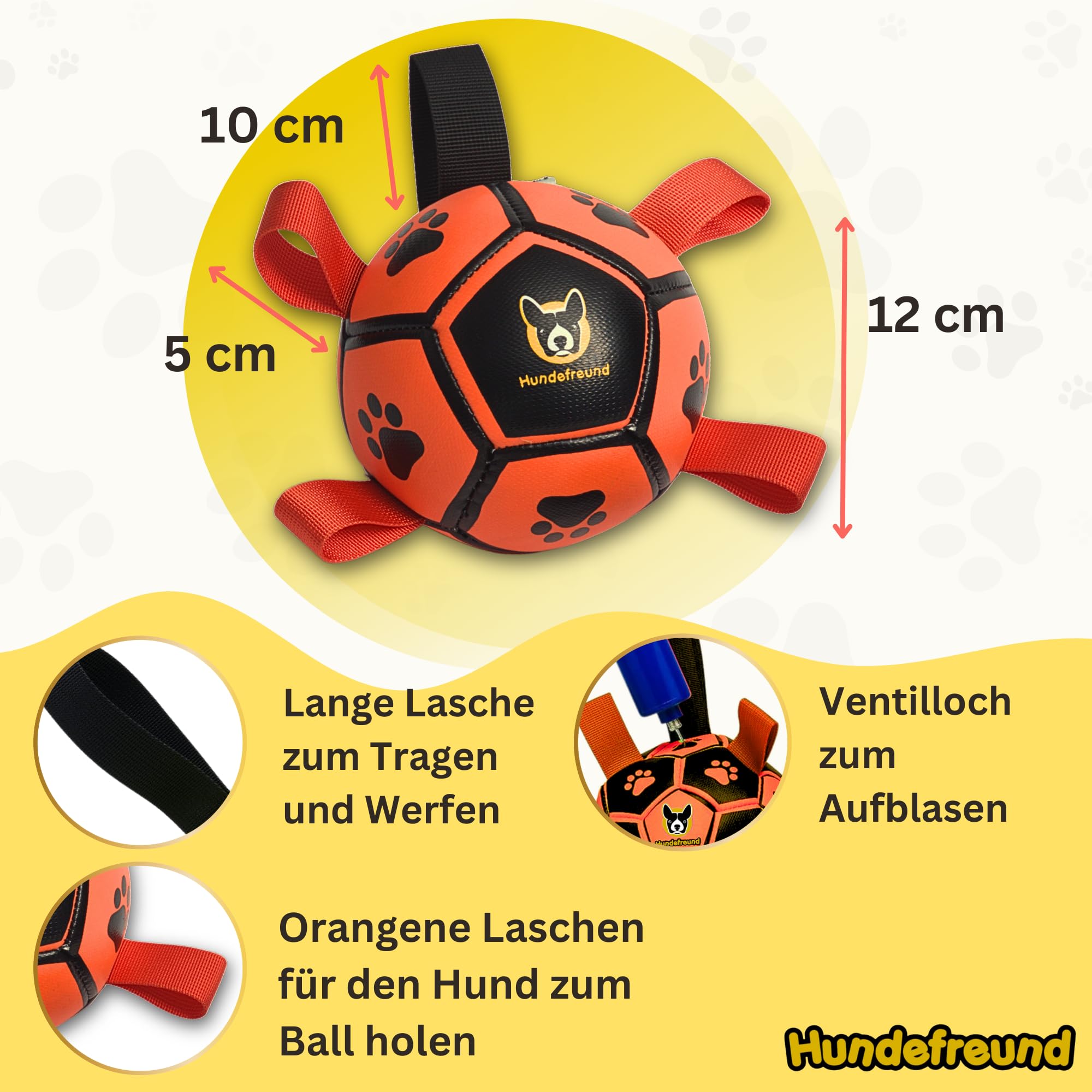 Balle Jouet Pour Chien Avec Poignée - Forme Ballon De Football, Couineuse, Pour Lancer Et Rapporter, Jeux Extérieurs